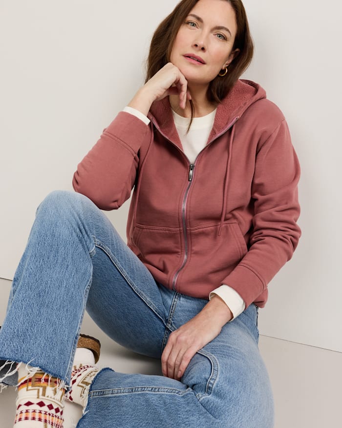 WOMEN'S EMBROIDERED GRAPHIC ZIP HOODIE